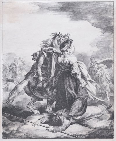 Un mamelucco difende un trombettiere ferito da Theodore Gericault