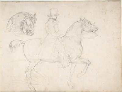 Uomo a cavallo e studio della testa di cavallo da Theodore Gericault
