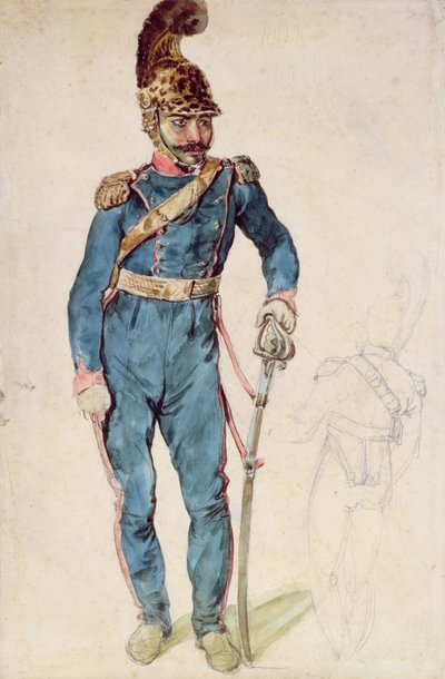 Mustapha, servitore di Gericault, in uniforme del colonnello Bro da Theodore Gericault