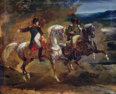 Napoleone Bonaparte che dà ordine a un ufficiale superiore, dipinto attribuito a Théodore Géricault, Guerre Napoleoniche da Theodore Gericault
