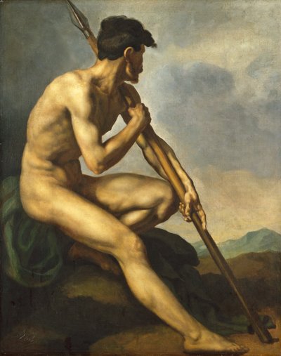 Guerriero nudo con una lancia, c. 1816 da Theodore Gericault
