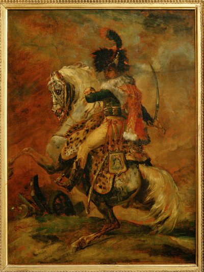 Ufficiale dei Chasseurs a Cheval della Garde Imperiale, carica. Salone 1812 ... da Theodore Gericault