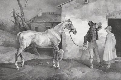 Vecchio cavallo alla porta di una locanda da Theodore Gericault