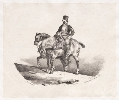 Postino o due cavalli imbrigliati da Theodore Gericault