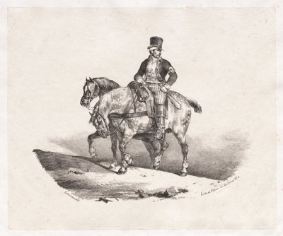 Postino o due cavalli imbrigliati, 1823 da Theodore Gericault