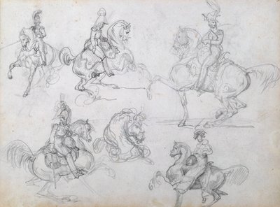 Cavalieri su cavalli impennati da Theodore Gericault