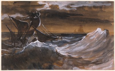 Barca a vela su un mare in tempesta da Theodore Gericault