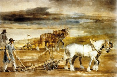 Scena di aratura in Inghilterra, c.1820 da Theodore Gericault