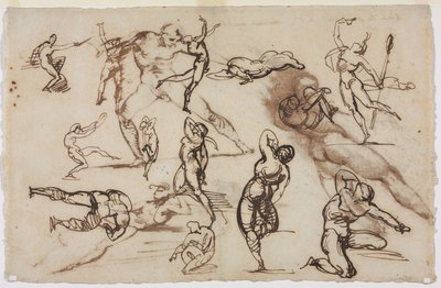 Foglio di schizzi (verso) da Theodore Gericault