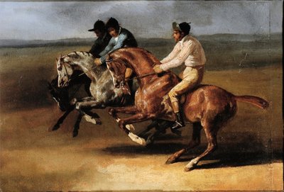 Partenza della corsa di cavalli con fantini da Theodore Gericault