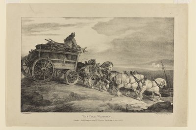 Il Carro del Carbone, da Vari Soggetti Disegnati dal Vero su Pietra da Theodore Gericault