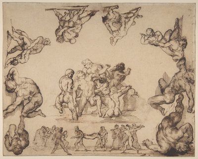 Il salvataggio di un annegato (recto); Studio di un cavallo (verso) da Theodore Gericault