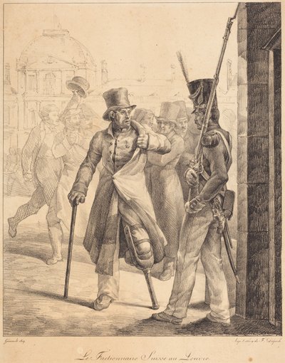 The Swiss Sentry at the Louvre (La guardia svizzera al Louvre) da Theodore Gericault