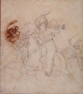 Trombettieri che suonano la carica da Theodore Gericault