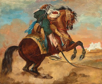 Turco a cavallo su cavallo castano da Theodore Gericault