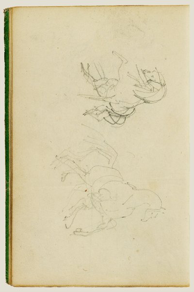 Due studi su un cavallo in fase di allevamento da Theodore Gericault