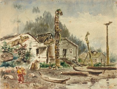 Vista di Wrangell, Alaska, nel 1884 da Theodore J. Richardson