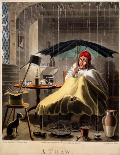 Un disgelo, stampa di George Hunt, 1827 da Theodore Lane