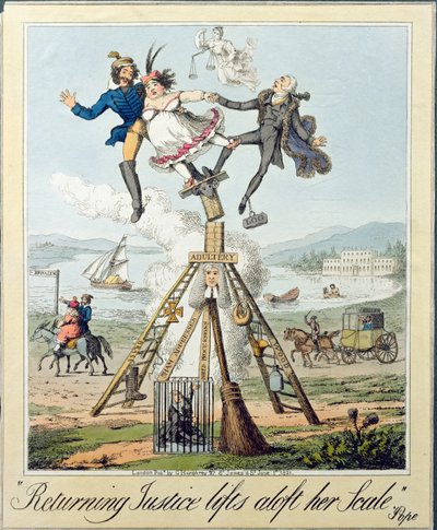La giustizia che ritorna solleva la sua bilancia, pubblicata da G. Humphrey, Londra, 1821 da Theodore Lane