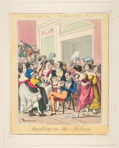 Piaceri teatrali, Tavola 5: Banchetto nel salone, ca. 1835 da Theodore Lane