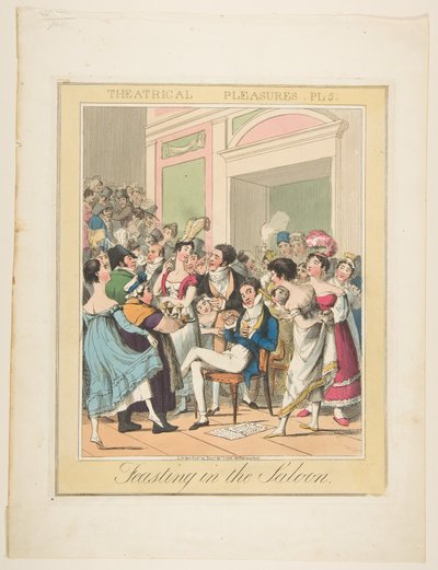 Piaceri teatrali, Tavola 5: Banchetto nel salone, ca. 1835 da Theodore Lane