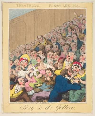 Piaceri teatrali, Snug in the Gallery, Tavola 3, ca. 1835 da Theodore Lane