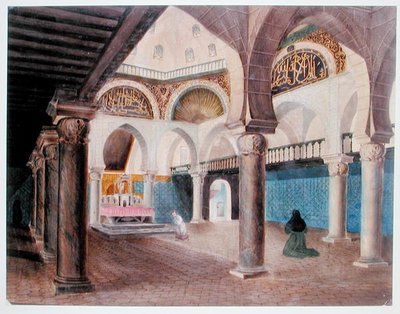 Interno di una moschea convertita in palazzo vescovile, Algeri, c.1835 da Theodore Leblanc