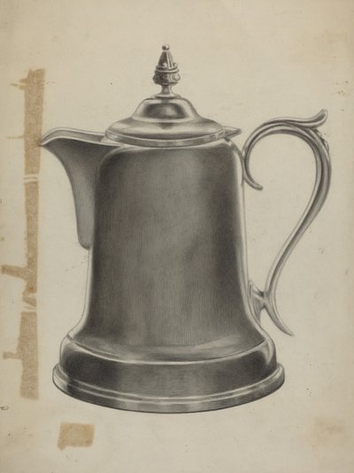 Urna da caffè in peltro da Theodore Pfitzer