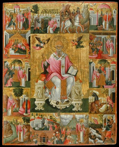 San Spiridione, vescovo di Trimythous con scene della sua vita da Theodore Poulakis