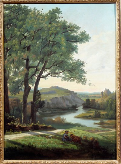 Paesaggio con albero e lago da Theodore Ravanat