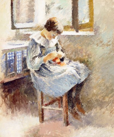 Ragazza che cuce da Theodore Robinson