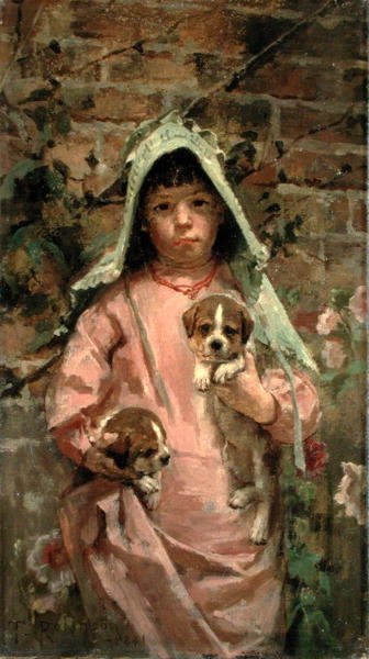 Ragazza con cuccioli da Theodore Robinson