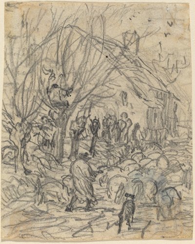 Un Gregge di Pecore davanti a una Fattoria da Theodore Rousseau