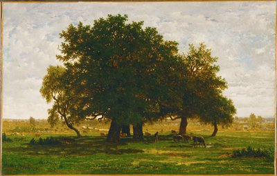 Groupe de chenes, Apremont Un gruppo di querce, Apremont, Francia ... da Theodore Rousseau