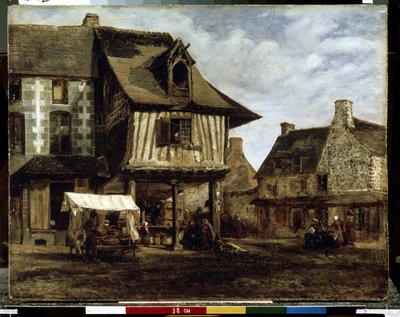 Piazza del mercato in Normandia da Theodore Rousseau