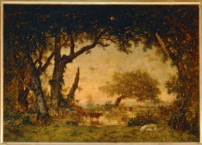Uscita dalla foresta di Fontainebleau, tramonto... da Theodore Rousseau