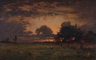 Tramonto sulla pianura di Barbizon da Pierre Etienne Theodore Rousseau