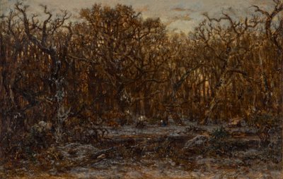 Foresta al tramonto in inverno da Theodore Rousseau
