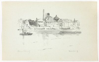 Battersea dal fiume, bassa marea da Theodore Roussel
