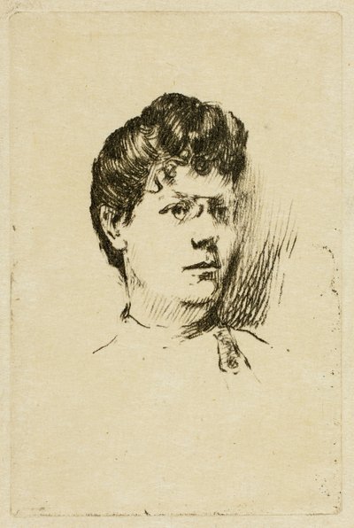 Schizzo di una testa di donna da Theodore Roussel