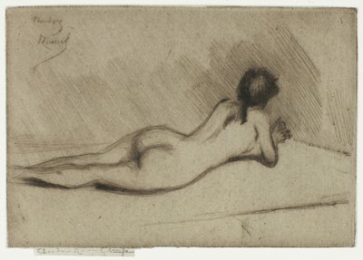 Studio dal nudo di una ragazza sdraiata da Theodore Roussel
