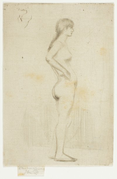 Studio di una ragazza nuda in piedi da Theodore Roussel