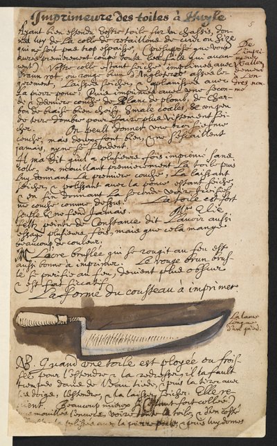 Coltello da innesco (illustrazione) da Theodore Turquet de Mayerne