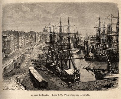 I moli di Montreal, incisione dal disegno di Th. Weber, che illustra l
