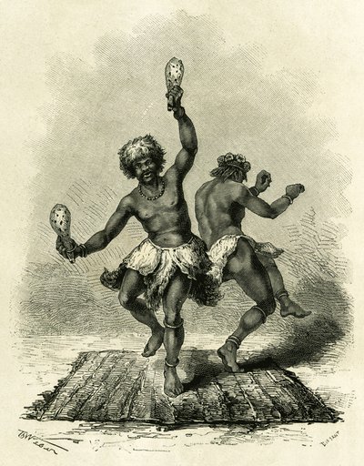 La Danza Profetica, specialmente per la tribù dei Masoupias, dura tutto il giorno, accompagnata da tamburi, canti e battiti di mani, i due danzatori eseguono la loro danza fino allo sfinimento completo, e quando cadono incoscienti, pronunciano le parole fa da Theodore Weber