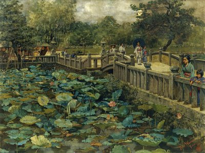 Stagno di loto, Shiba, Tokyo da Theodore Wores