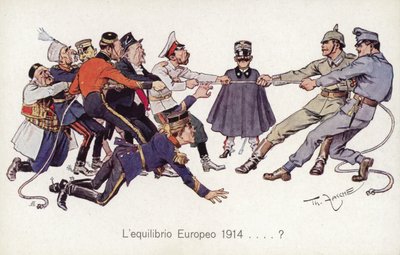 Gli alleati della Prima Guerra Mondiale giocano a tiro alla fune con le Potenze Centrali da Theodore Zasche