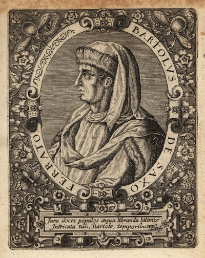 Bartolus de Saxoferrato, professore di diritto italiano da Theodore de Bry