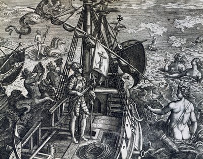 Cristoforo Colombo scopre le Indie da Theodore de Bry