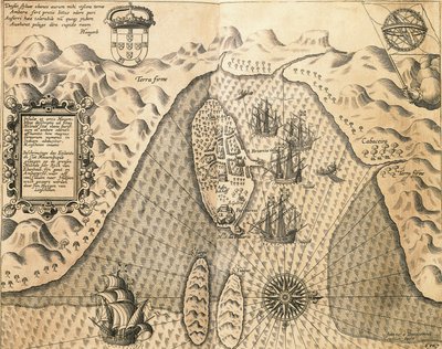 Coste del Mozambico da, Le Indie Orientali di Johannes Hugonis Linschooten e Theodore de Bry, incisione da Theodore de Bry